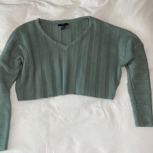 Women’s Forever 21 Sage Green Cropped Sweater